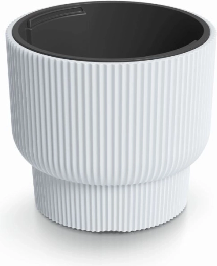Maceta de plástico con inserto Milly 39,5 cm blanca