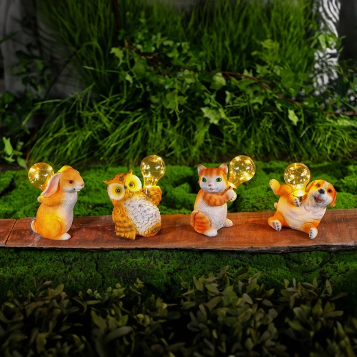 Figura de animal solar con iluminación LED blanca cálida - 1 unidad