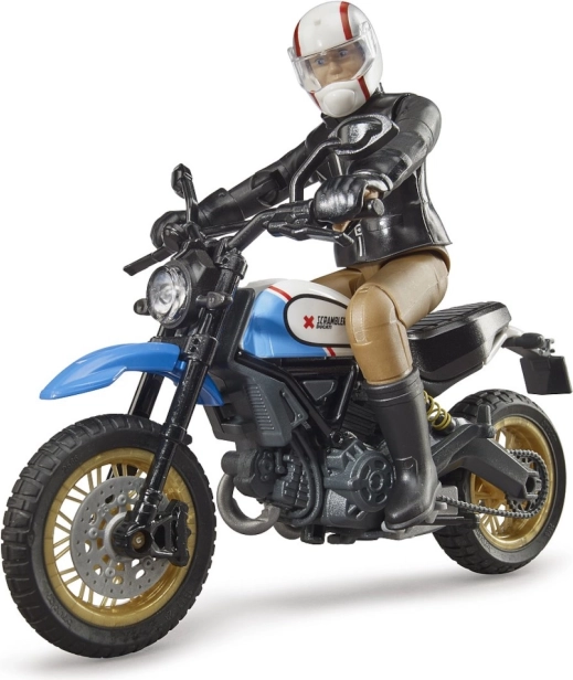 Bworld motocicleta Scrambler DUCATI Cafe Racer con piloto