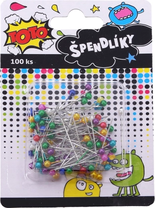 Chinchetas con cabeza de color 100 uds.