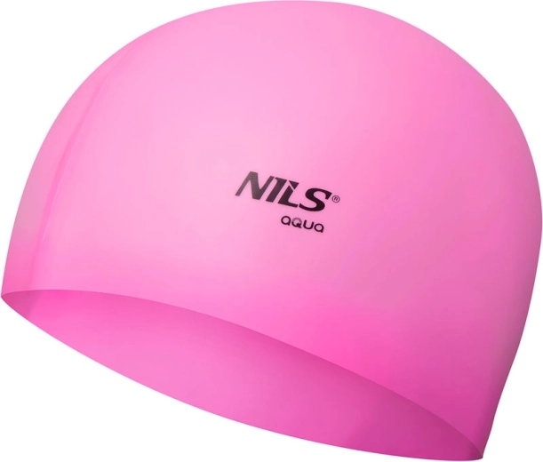 Gorro de natación de silicona NILS Aqua rosa claro