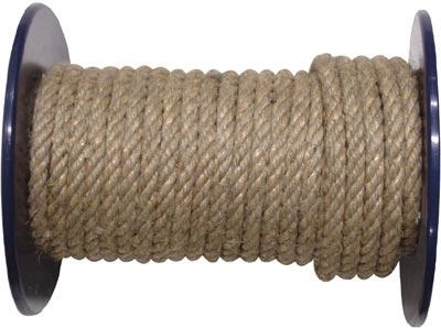 Cuerda natural trenzada de 8 mm con refuerzo de polipropileno, 100 m