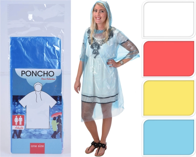 Poncho impermeable para adultos de PE, mezcla de colores