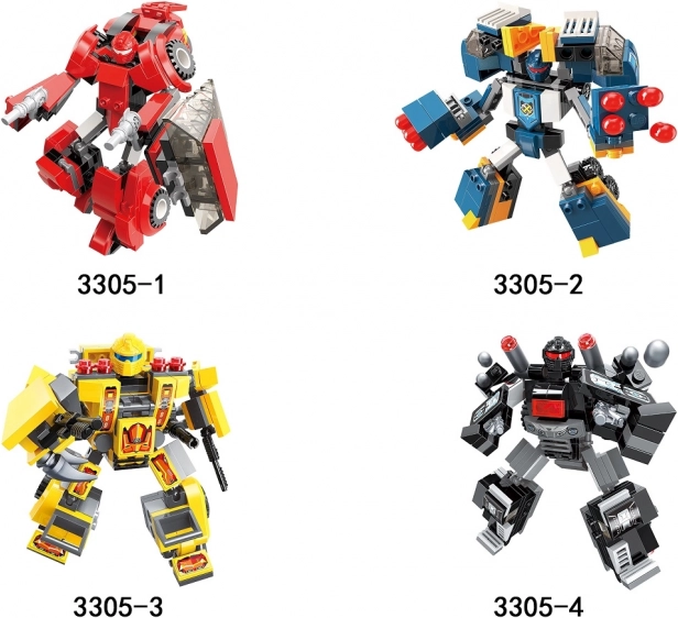 Qman set de construcción Blast Ranger, set de 4 robots