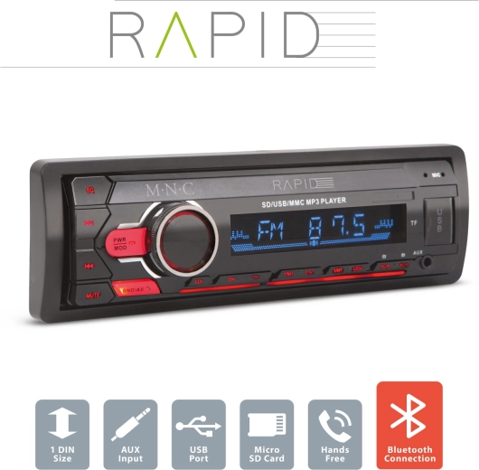 Autorradio Rapid 1 DIN con Bluetooth y MP3