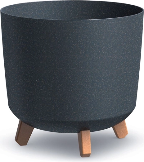 Maceta Gracia Tubus Eco Wood antracita 29,8 cm