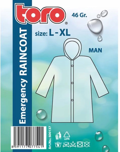 Impermeable de hombre con capucha L–XL