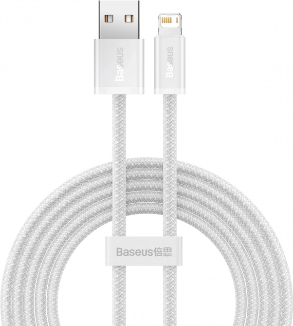 Baseus Dynamic cable USB–Lightning 2 m, carga rápida 2,4 A (blanco)