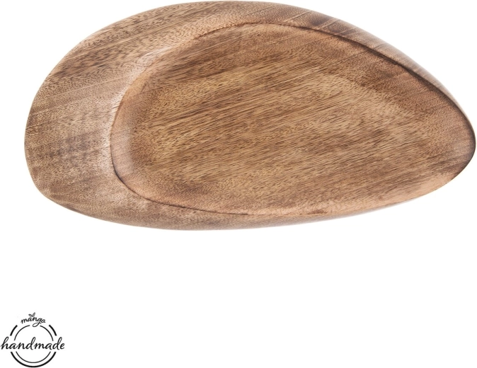 Bandeja ovalada de servir de madera de mango 39 × 20 cm