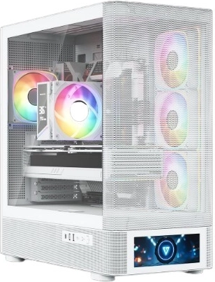 Caja de ordenador MODECOM Volcano AQ500 ARGB Midi White con pantalla LCD