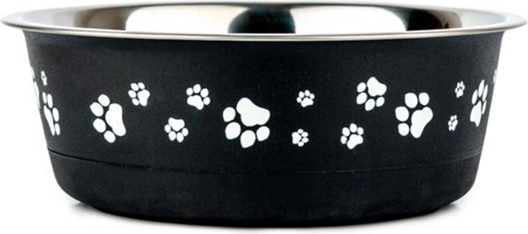 Cuenco de acero inoxidable para mascotas con base antideslizante 880 ml