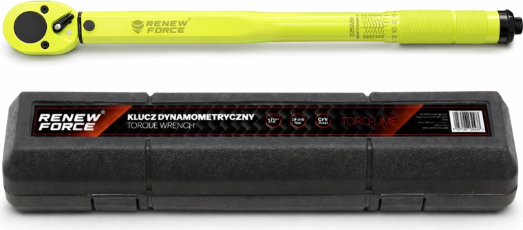 Llave dinamométrica RENEW FORCE 1/2" 28–210 Nm con juego