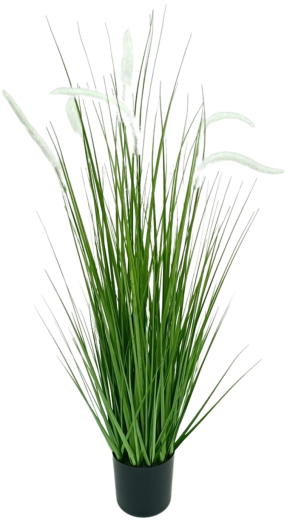 Hierba artificial Pennisetum blanca en maceta de 90 cm