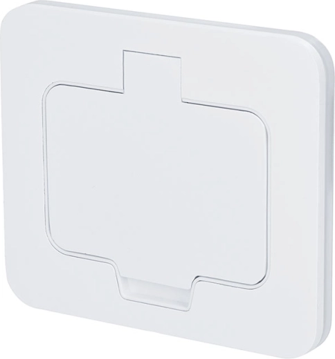 Toma de suelo empotrable Solight IP55, blanco mate, tapa rectangular