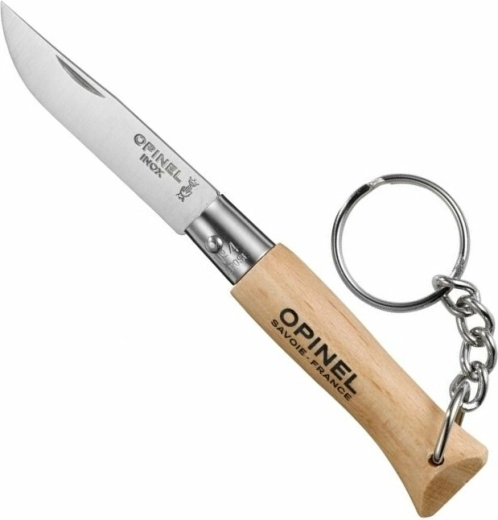 Opinel N°04 Inox navaja de bolsillo para llavero, madera de haya 5 cm