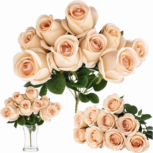 Ramo de rosas de té artificiales de 50 cm - 1 unidad