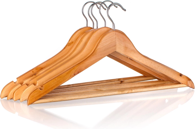 Juego de perchas de madera, set de 6 uds.