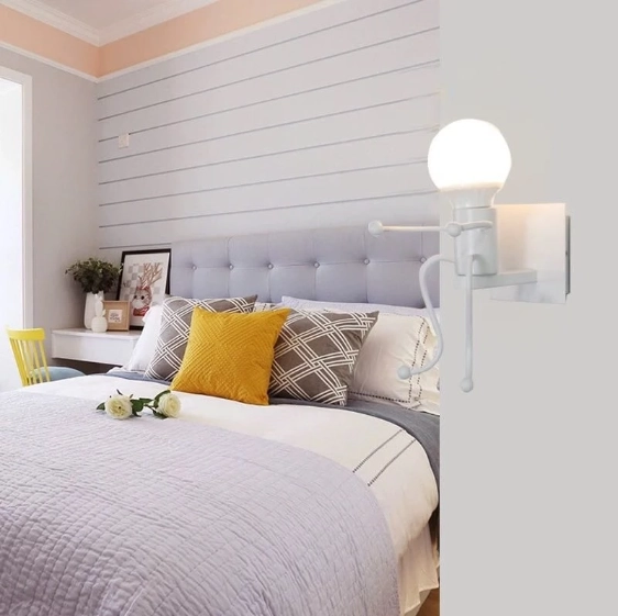 Lámpara de pared loft blanca, tipo viii