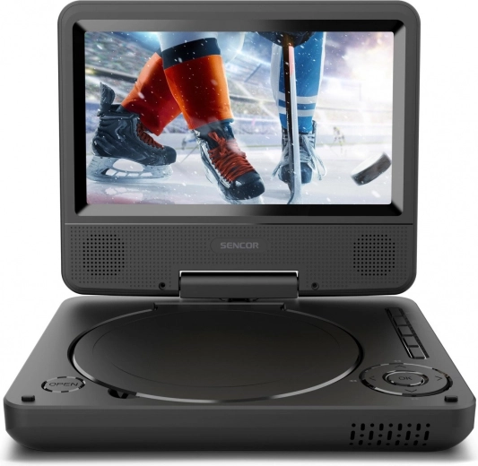 Reproductor de DVD portátil Sencor con LCD giratoria de 7", USB/SD