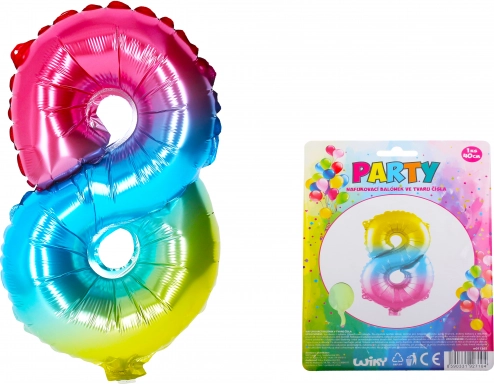 Globo inflable arcoíris número 8