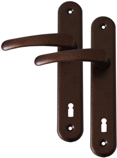 Herraje para puerta MICHAELA, manilla con llave 90 mm, color cobre