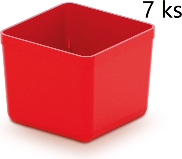 Juego de 7 cajas de plástico para herramientas Unite Box, rojas, 55 × 55 × 165 mm