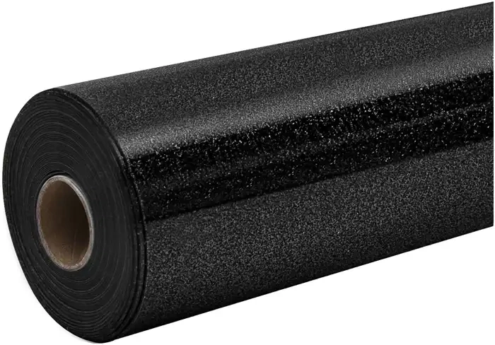 HTVRONT vinilo termotransferible con purpurina 30,5 × 90 cm negro