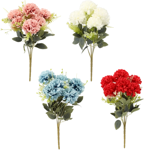 Rama artificial – ramo de 7 flores 42 cm, mezcla de colores