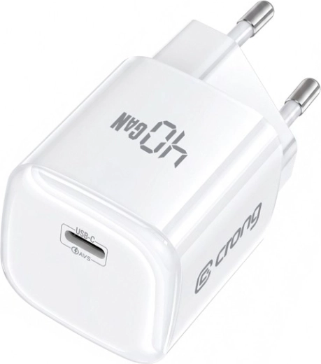 Crong NEO GaN cargador de pared USB‑C 40 W PD 3.2 con AVS