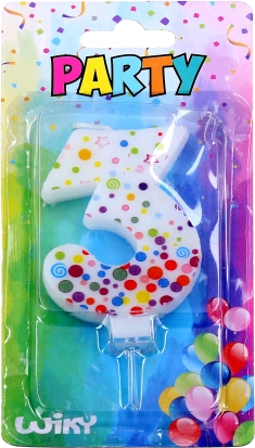 Vela de fiesta número 3 con lunares