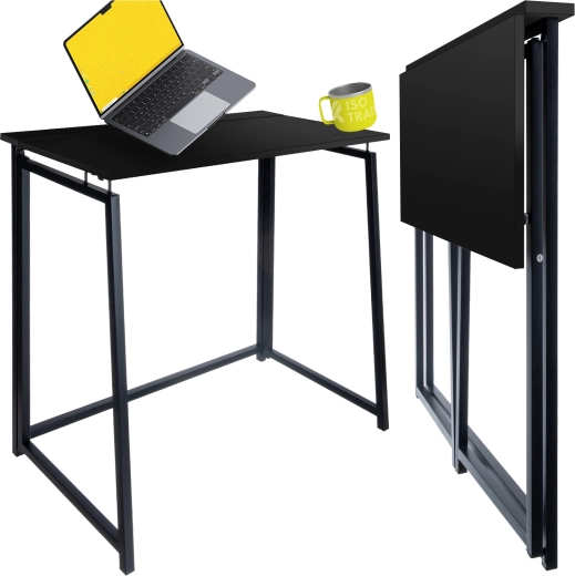 Escritorio plegable RUHHY de estilo loft – Negro