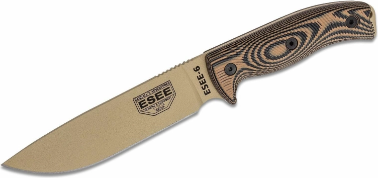 Cuchillo de supervivencia ESEE modelo 6 desert tan