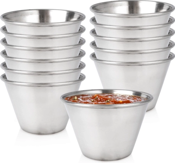 Cuencos de acero inoxidable Vilde para dips y salsas 100 ml (12 uds.)