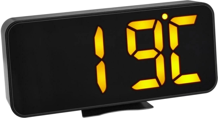 Despertador digital TFA con termómetro y grandes cifras LED naranjas