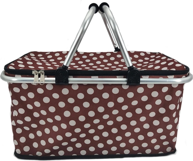 Cesta de picnic plegable 48 × 24 × 28 cm de aluminio y poliéster