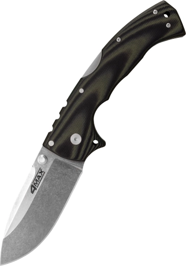 cuchillo de bolsillo Cold Steel 4-MAX, negro-verde, G10, stonewash, clip