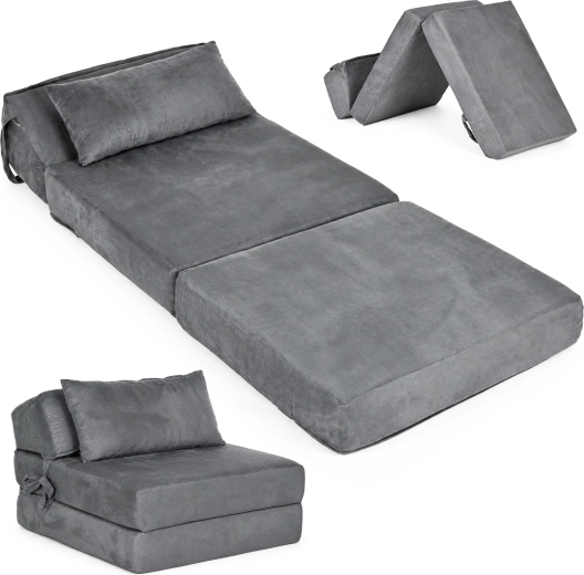 Sillón cama de espuma plegable y colchón 2 en 1 ModernHome 190 × 70 cm