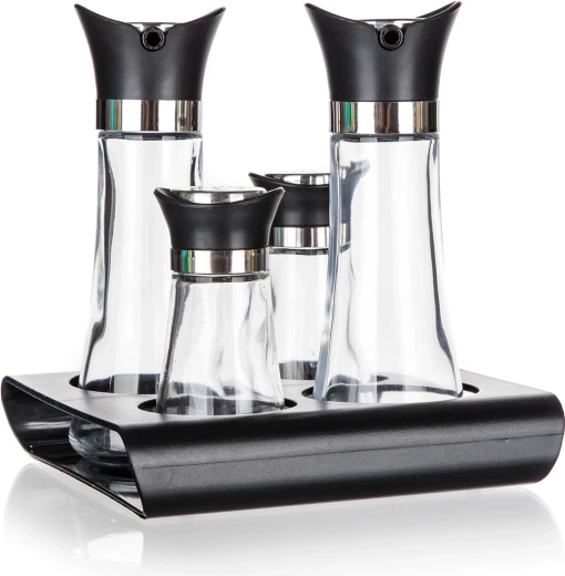 Set de recipientes para condimentos Banquet Excellent 60 y 110 ml, negro - 5 uds.