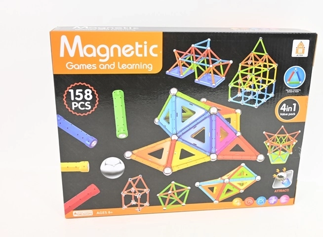 Juego de construcción magnético de 158 piezas