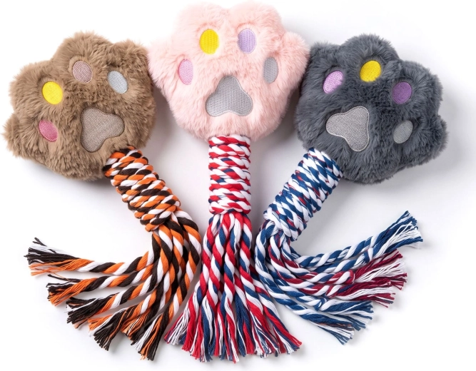 Cuerda de peluche con sonido para perros en forma de pata - 1 unidad