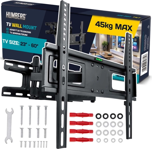 Soporte de pared para TV 23–60" Humberg, capacidad de carga 45 kg