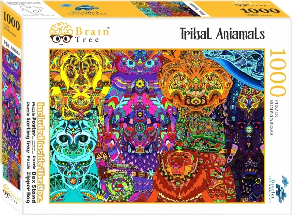 Puzzle BRAIN TREE Animales tribales 1000 piezas