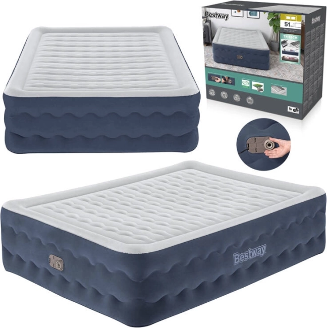 Colchón hinchable Bestway Queen Tritech con bomba integrada 203 × 152 × 51 cm
