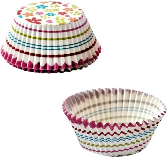 Cápsulas de papel para muffins TORO, 60 uds., motivo de florecitas