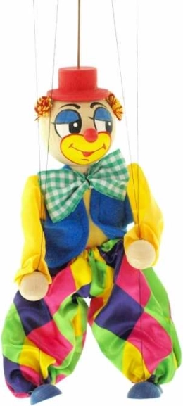 Marioneta de madera de payaso – grande