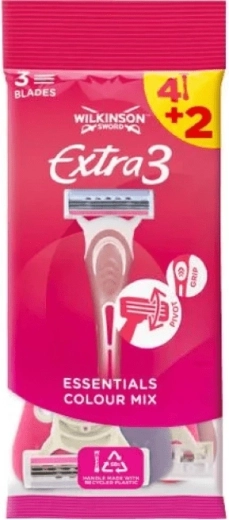 Wilkinson Extra3 Beauty maquinilla de afeitar desechable para mujer 4+2 uds