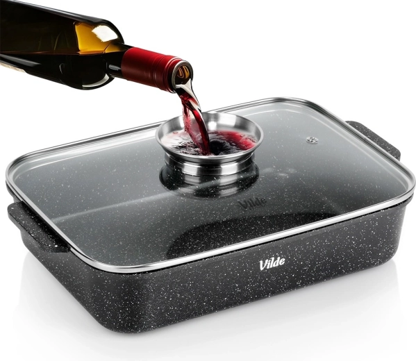 Fuente para hornear de granito con tapa Granitica 3,5 l, 35 × 23 × 12 cm