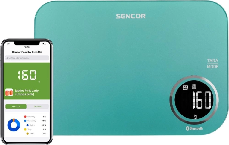 Báscula de cocina inteligente Sencor SKS 7071GR