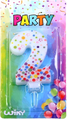 Vela de fiesta número 2 con lunares