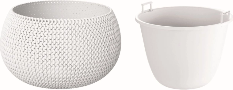 Maceta Splofy Bowl con inserto 24 cm – blanca